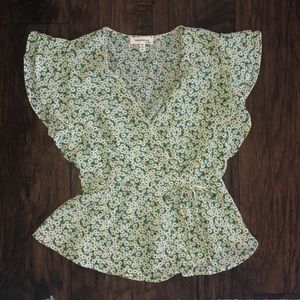 Green & Yellow Floral Blouse